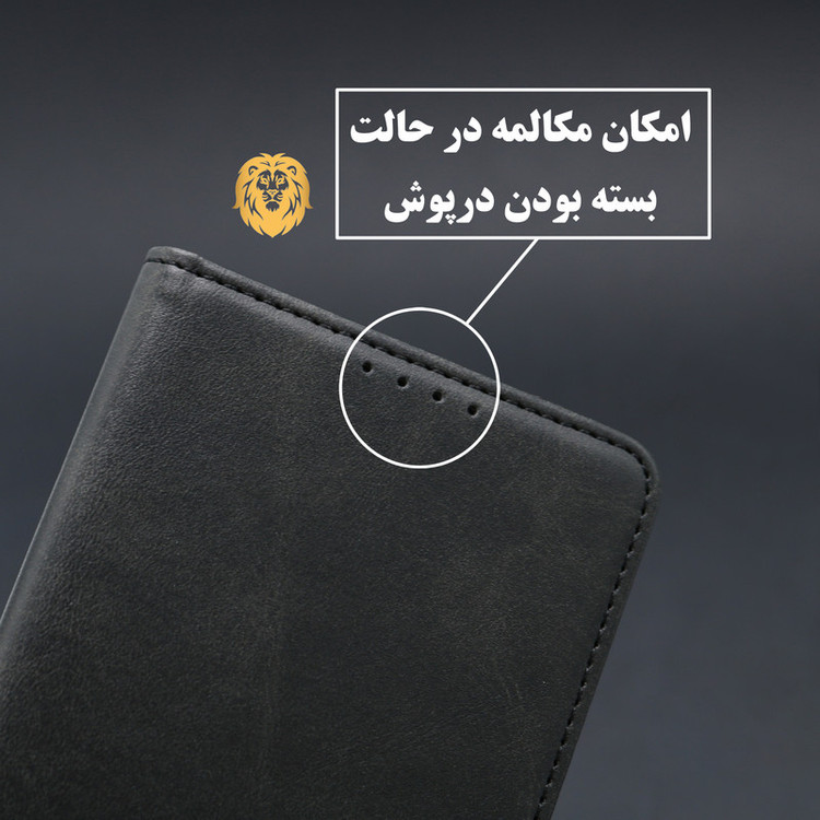 کیف کلاسوری لئون مدل Scusa Oro مناسب برای گوشی موبایل سامسونگ Galaxy A35 به همراه بند آویز