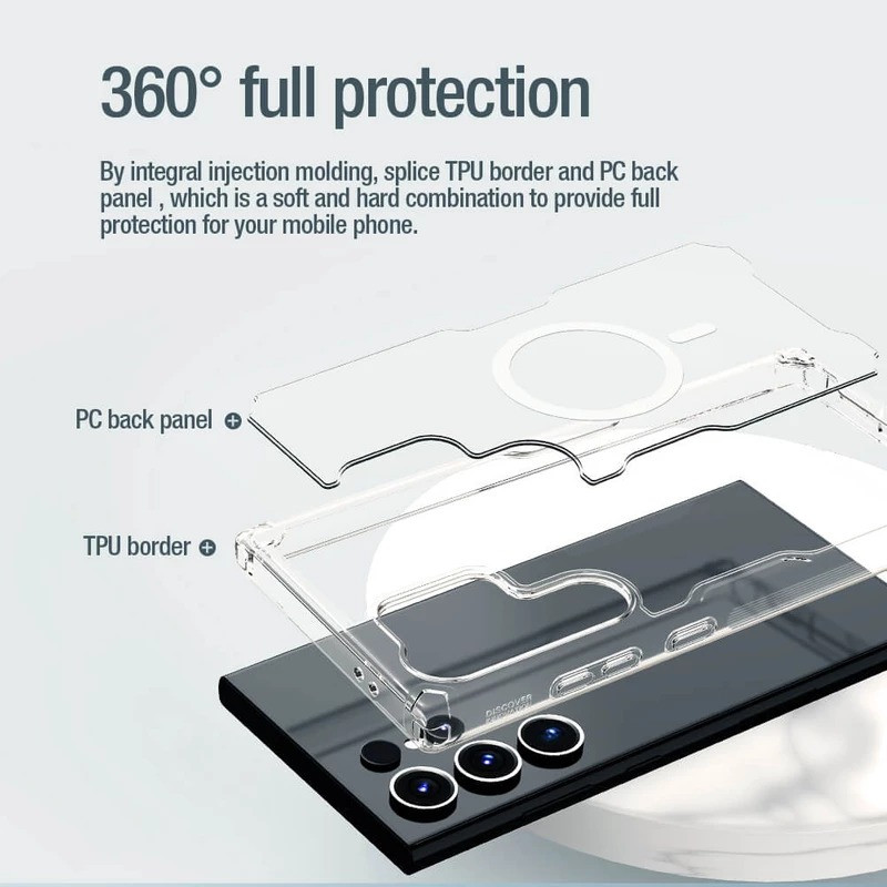 کاور نیلکین مدل Nature TPU Pro Magnetic مناسب برای گوشی موبایل سامسونگ Galaxy S25 Ultra
