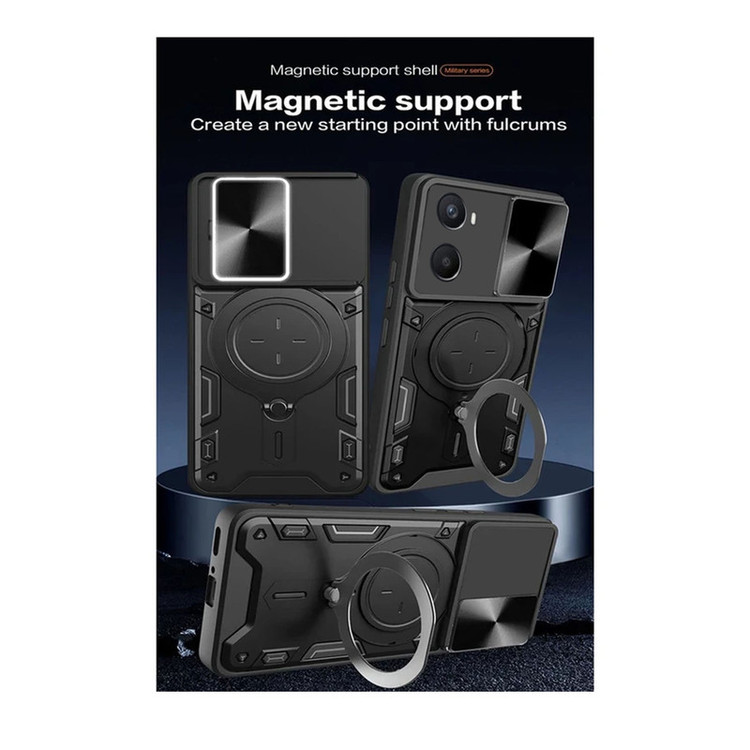 کاور اسپارتان مدل Magnet Ring Strap مناسب برای گوشی موبایل اوپو A76/ A96 4G به همراه بند آویز