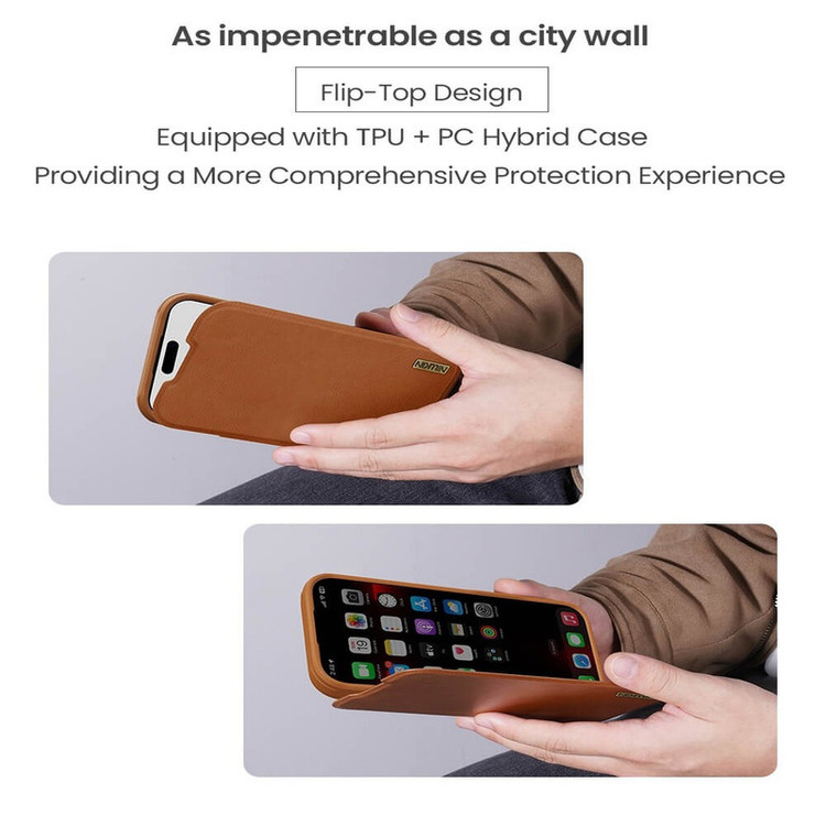 کیف کلاسوری نیلکین مدل Qin Pro Leather مناسب برای گوشی موبایل اپل iPhone 17 Pro Max