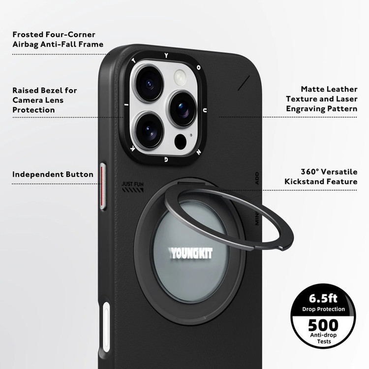 کاور یانگ کیت مدل Leather 360° مناسب برای گوشی موبایل اپل iphone 16promax
