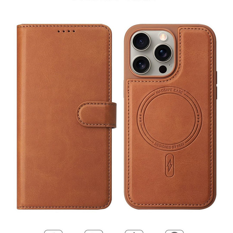 کیف کلاسوری اچ دی دی طرح چرمی مگ سیف مدل LUXURY مناسب برای گوشی موبایل اپل IPHONE 13 pro