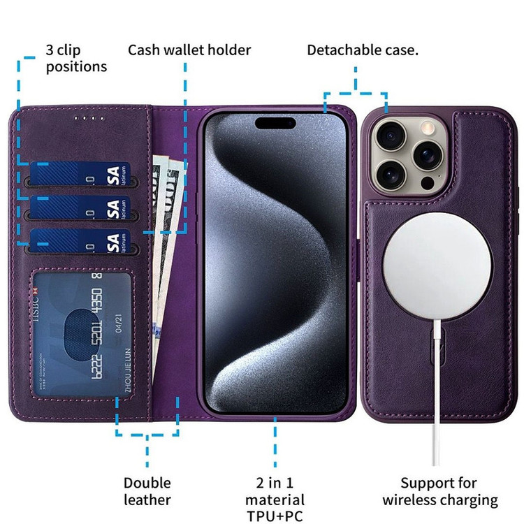 کیف کلاسوری اچ دی دی طرح چرمی مگ سیف مدل LUXURY مناسب برای گوشی موبایل اپل IPHONE 13 pro