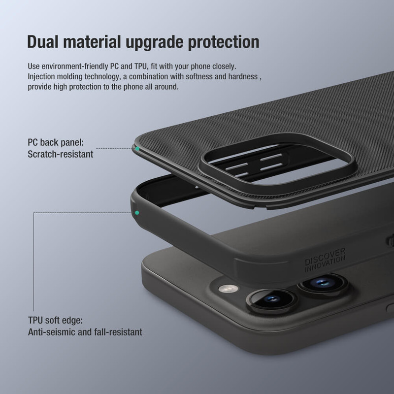 کاور نیلکین مدل Super Frosted Shield Pro مناسب برای گوشی موبایل اپل iPhone 15 Pro Max