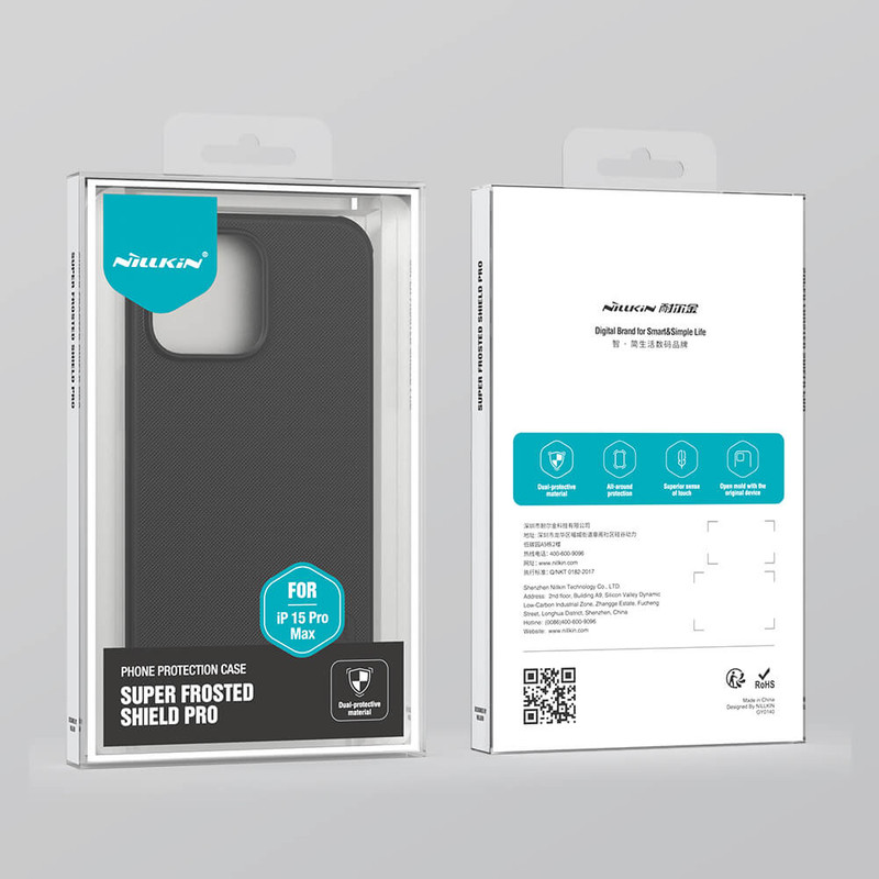کاور نیلکین مدل Super Frosted Shield Pro مناسب برای گوشی موبایل اپل iPhone 15 Pro Max