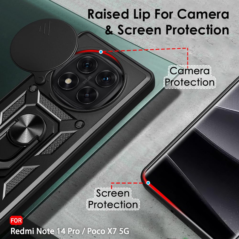کاور اسپارتان مدل Defender Armor مناسب برای گوشی موبایل شیائومی Redmi Note 14 Pro 4G به همراه بندآویز و پاپ سوکت