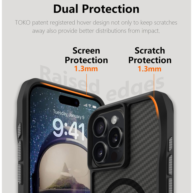 کاور سامورایی مدل Octagon Carbon مناسب برای گوشی موبایل اپل iPhone 16 Pro Max