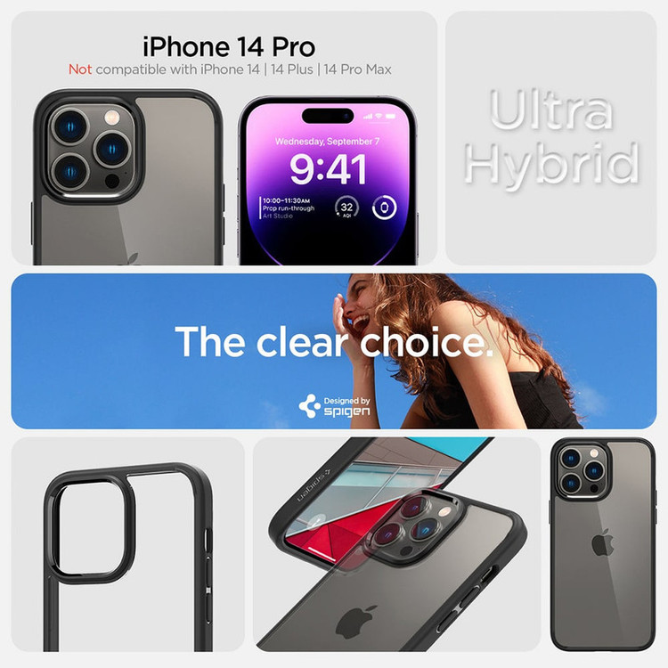 کاور اسپیگن مدل Ultra Hybrid مناسب برای گوشی موبایل اپل iPhone 14 Pro