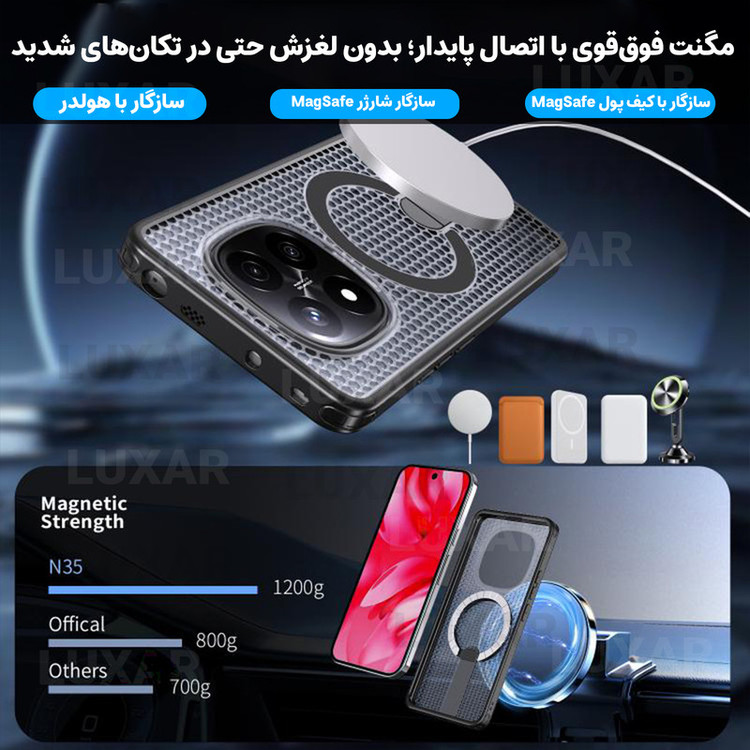 کاور لوکسار مدل note14Pro -AirMag مناسب برای گوشی موبایل شیائومی Note 14 Pro 5G / Note 14 Pro 4G
