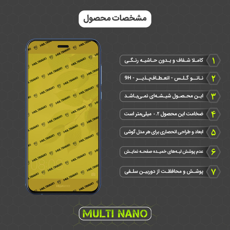 محافظ صفحه نمایش شفاف مولتی نانو مدل X-S1N مناسب برای گوشی موبایل هوآوی Nova 2 Plus