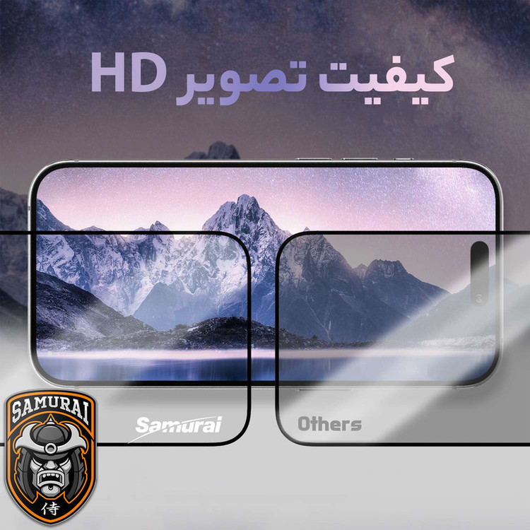 محافظ صفحه نمایش حریم شخصی سامورایی مدل Private مناسب برای گوشی موبایل اپل iPhone 16
