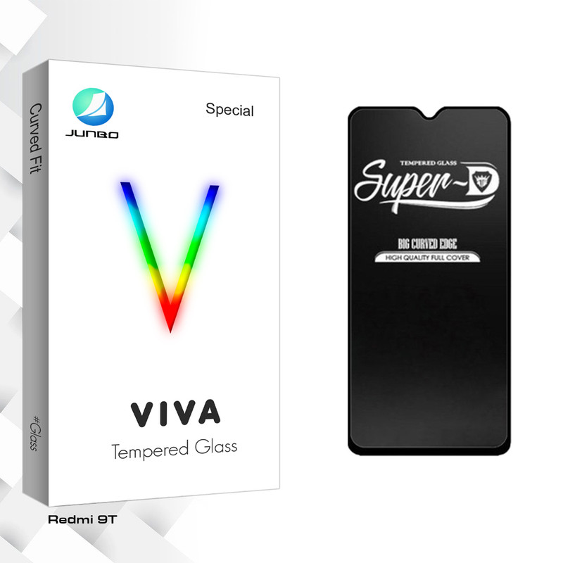 محافظ صفحه نمایش شیشه ای جانبو مدل Viva Glass Super-D مناسب برای گوشی موبایل شیائومی Redmi 9T