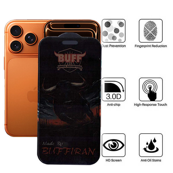 محافظ صفحه نمایش حریم شخصی بوف مدل BullRun Privacy Pro-Guarantee مناسب برای گوشی موبایل اپل iPhone 17 Pro / 17 / 16 Pro