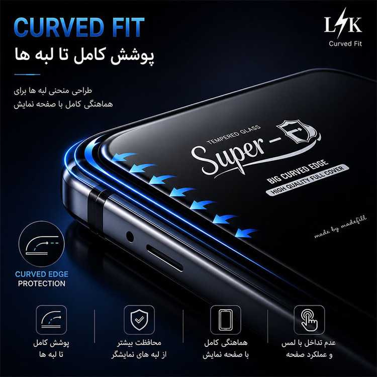 محافظ صفحه نمایش ال کا جی مدل SupD-LK مناسب برای گوشی موبایل شیائومی Poco C75