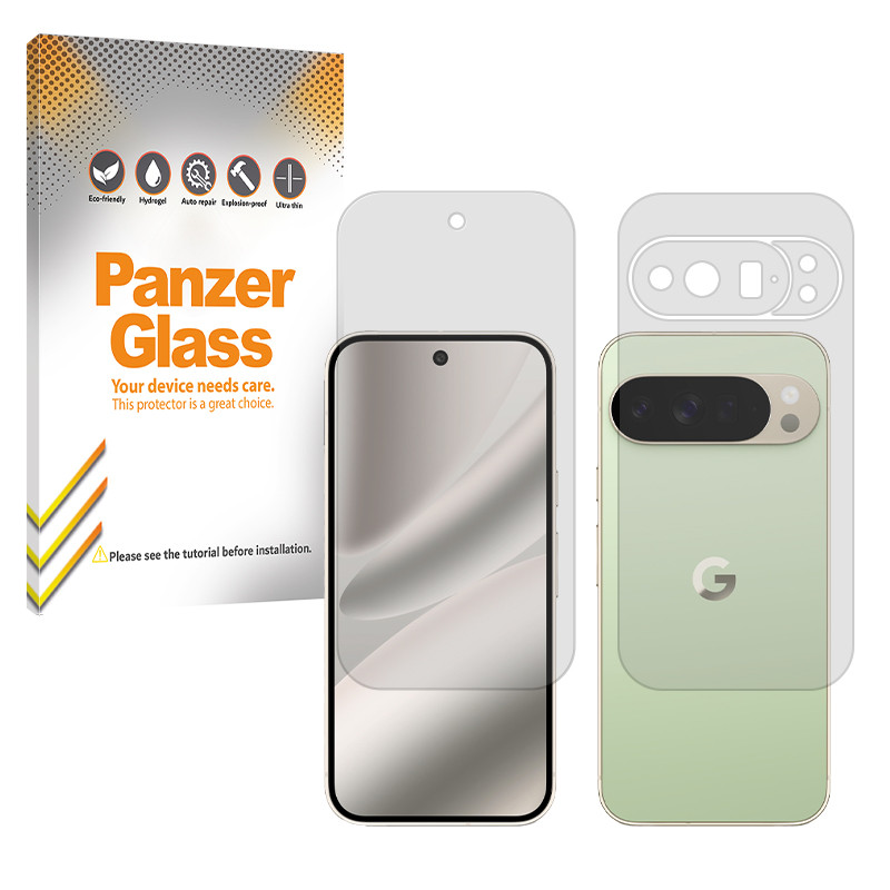 محافظ صفحه نمایش شفاف پنزر گلس مدل Resistant مناسب برای گوشی موبایل گوگل Pixel 10 Pro XL به همراه محافظ پشت گوشی