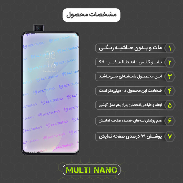 محافظ صفحه نمایش مات مولتی نانو مدل X-S1M مناسب برای گوشی موبایل شیائومی Mi 9T Pro