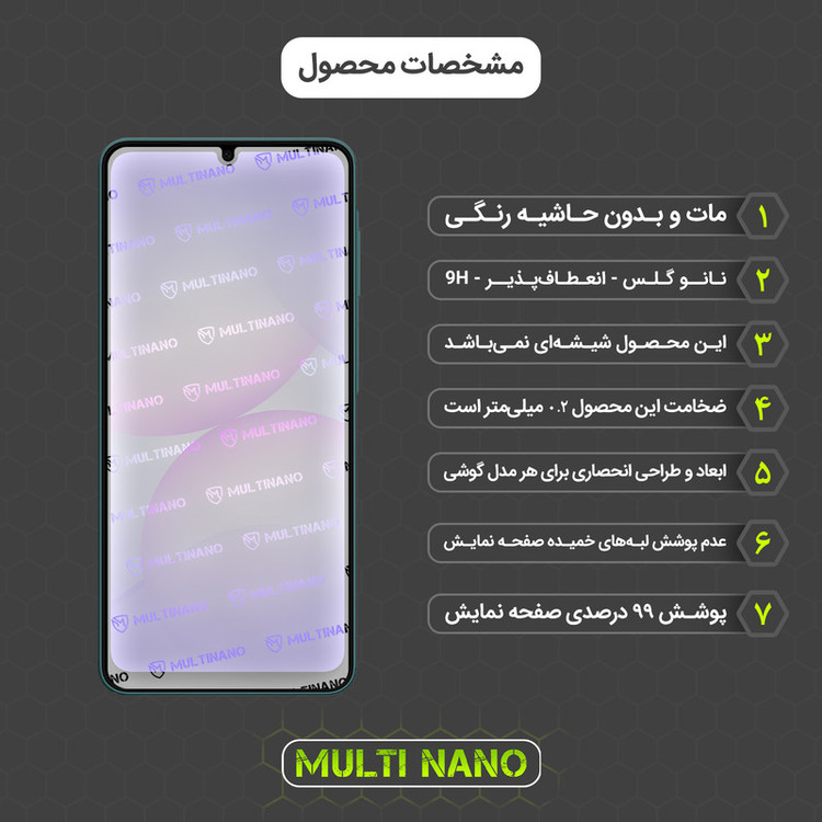 محافظ صفحه نمایش مات مولتی نانو مدل X-S1M مناسب برای گوشی موبایل سامسونگ Galaxy A07 4G