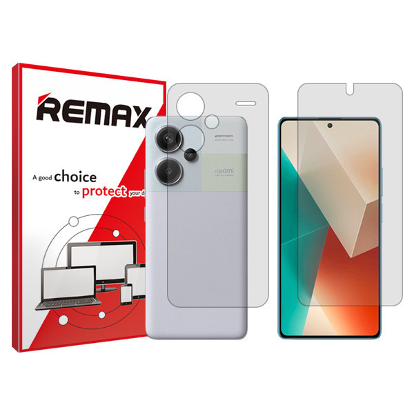 محافظ صفحه نمایش شفاف ریمکس مدل Hygel مناسب برای گوشی موبایل شیائومی Redmi Note 13 Pro Plus به همراه محافظ پشت گوشی