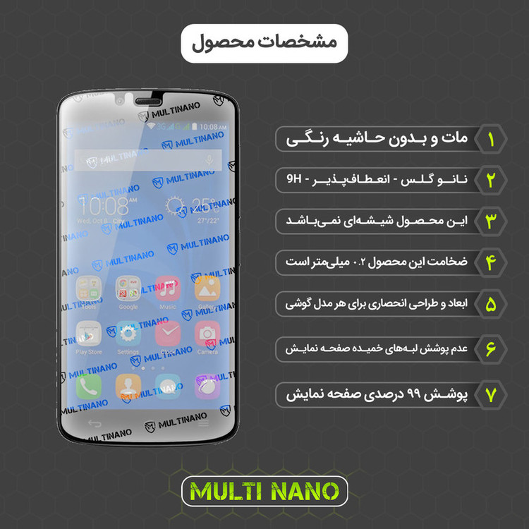 محافظ صفحه نمایش مات مولتی نانو مدل X-S1M مناسب برای گوشی موبایل آنر 3C Lite