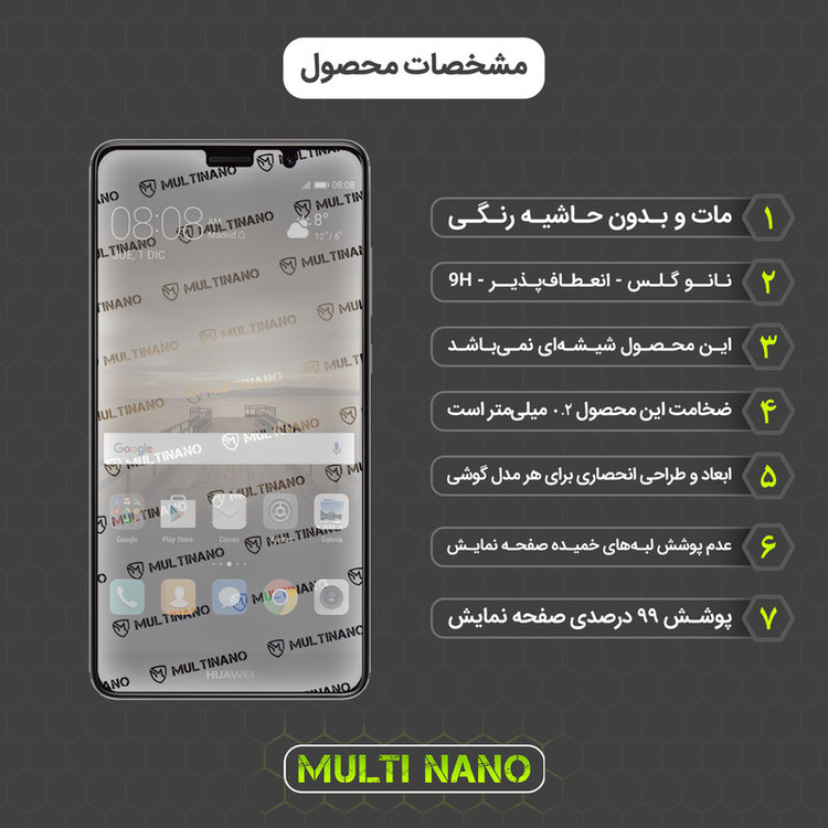 محافظ صفحه نمایش مات مولتی نانو مدل X-S1M مناسب برای گوشی موبایل هوآوی Mate 9