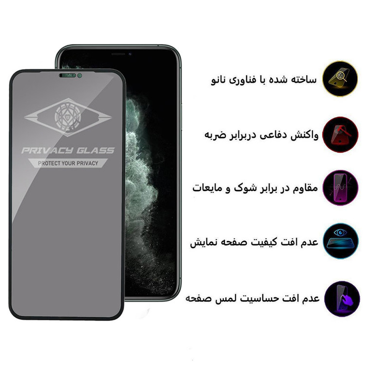 محافظ صفحه نمایش حریم شخصی اپیکوی مدل PvSight مناسب برای گوشی موبایل اپل iPhone 11 Pro / XS / X