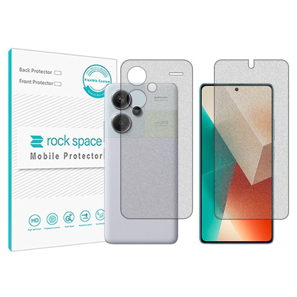 محافظ صفحه نمایش مات راک اسپیس مدل HyMTT مناسب برای گوشی موبایل شیائومی Redmi Note 13 Pro Plus به همراه محافظ پشت گوشی