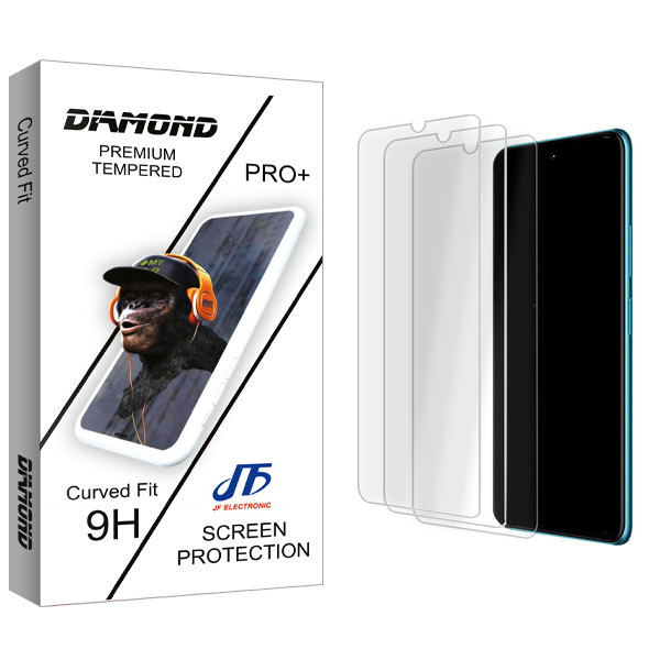محافظ صفحه نمایش شیشه ای جی اف مدل Diamond Glass MIX3 مناسب برای گوشی موبایل هوآوی Y6 Prime 2019 بسته سه عددی