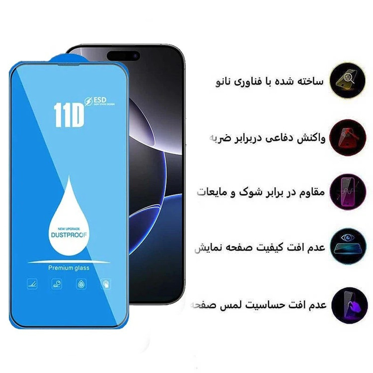 محافظ صفحه نمایش اپیکوی مدل Blue ESD مناسب برای گوشی موبایل اپل iPhone 17 / 16 Pro