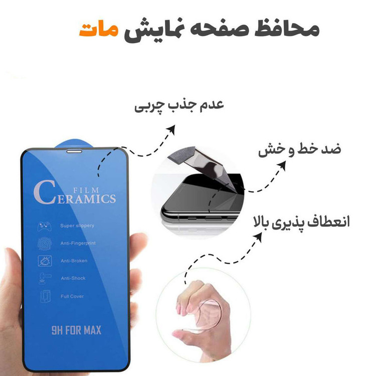 محافظ صفحه نمایش سرامیکی مات ژینوس مدل BLUECRMX مناسب برای گوشی موبایل شیائومی Poco M3