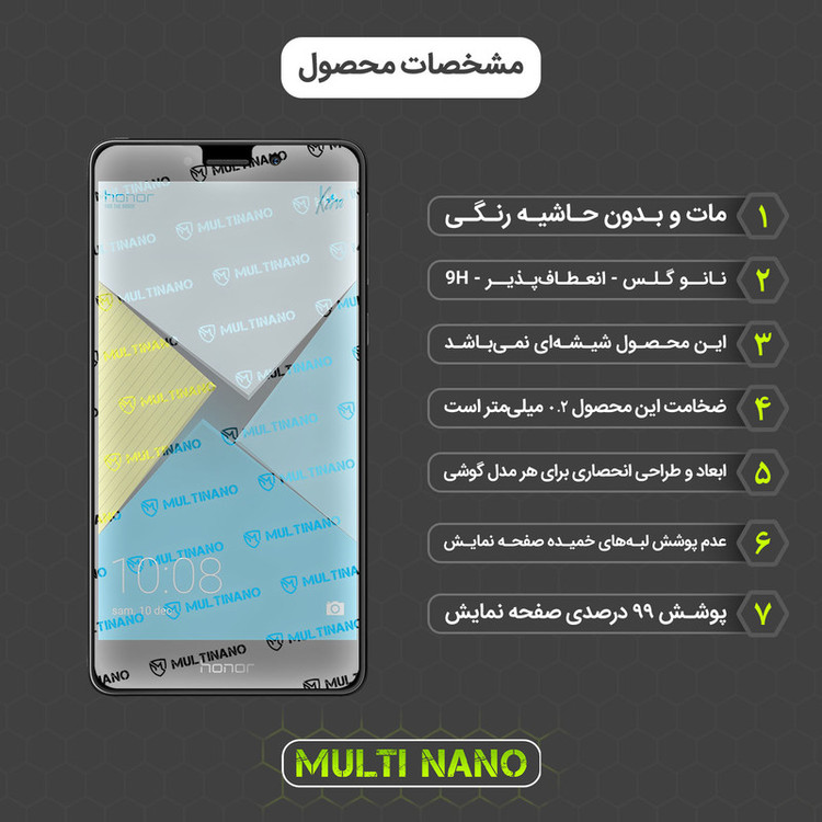 محافظ صفحه نمایش مات مولتی نانو مدل X-S1M مناسب برای گوشی موبایل آنر 6X