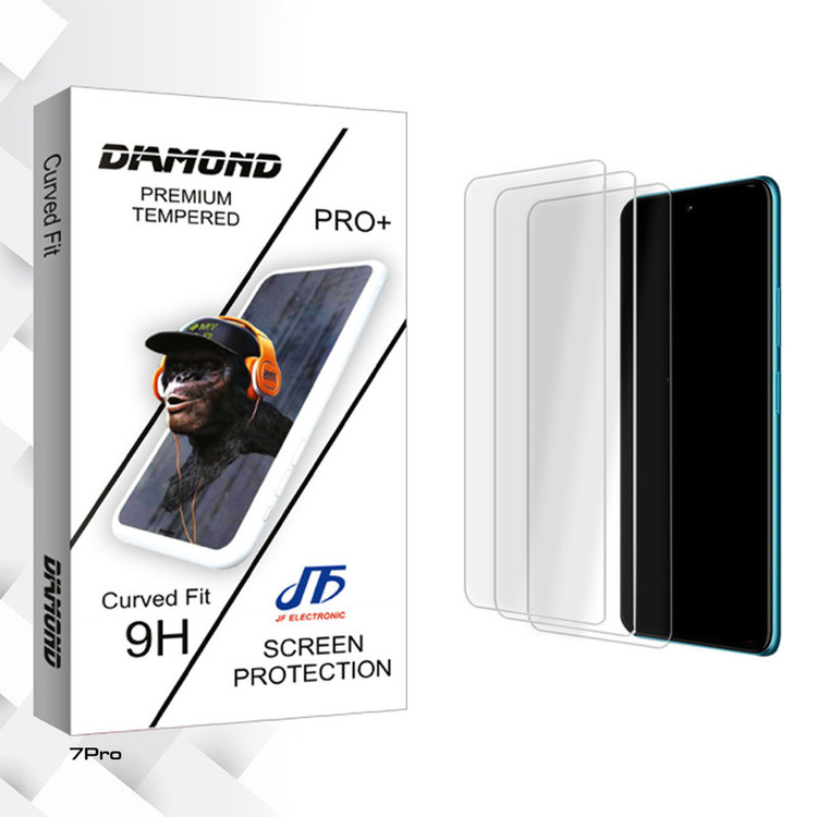 محافظ صفحه نمایش شیشه ای جی اف مدل Diamond Glass MIX3 مناسب برای گوشی موبایل ریلمی 7Pro بسته سه عددی