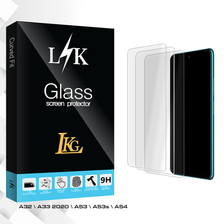 محافظ صفحه نمایش شیشه ای ال کا جی مدل LK Glass MIX3 مناسب برای گوشی موبایل اوپو A32 \ A33 2020 \ A53 \ A53s \ A54 بسته سه عددی
