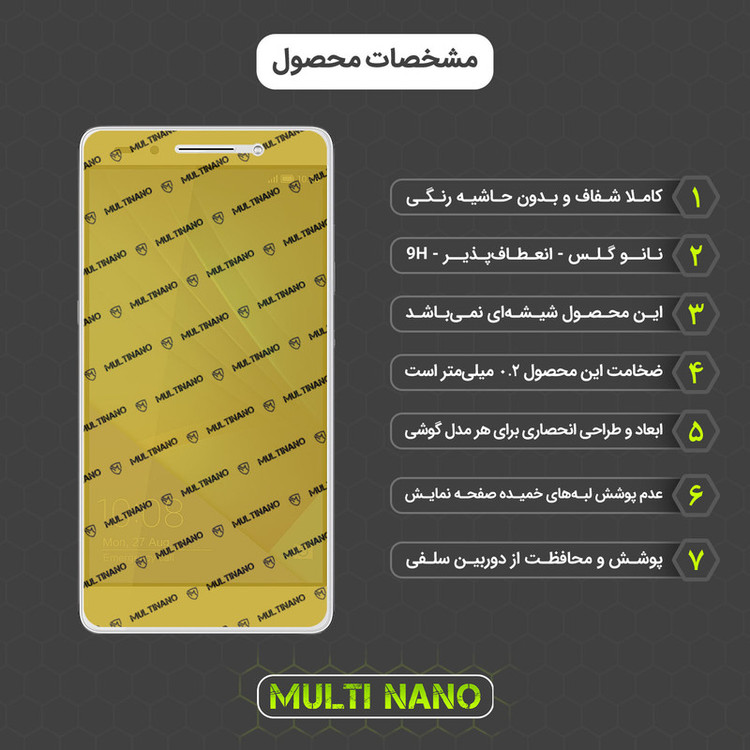 محافظ صفحه نمایش مولتی نانو مدل X-S1N مناسب برای گوشی موبایل آنر 7