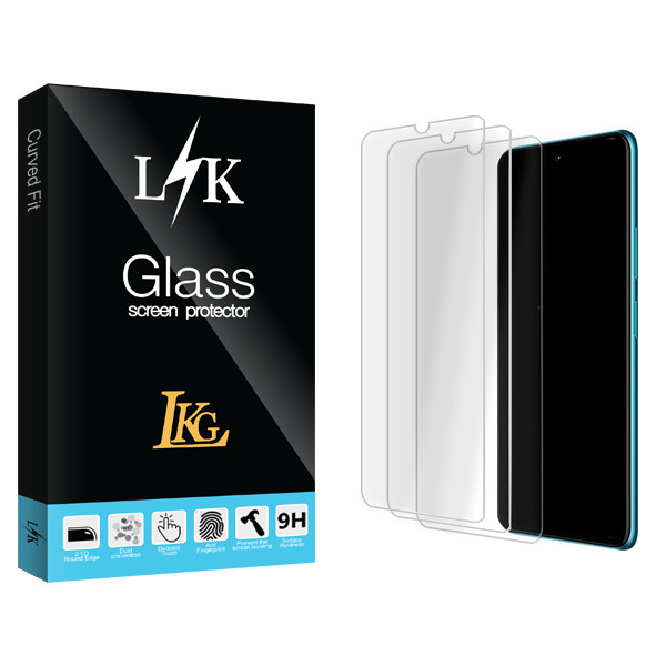 محافظ صفحه نمایش شیشه ای ال کا جی مدل LK Glass MIX3 مناسب برای گوشی موبایل شیائومی Note 8 2020 بسته سه عددی