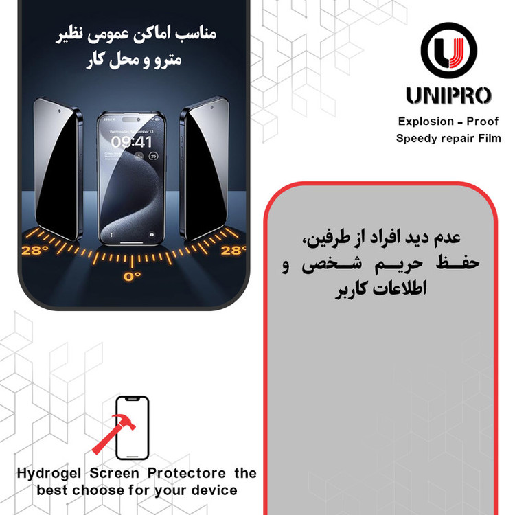 محافظ صفحه نمایش حریم شخصی یونی پرو مدل Explosion Proof مناسب برای گوشی موبایل سامسونگ Galaxy S21 Ultra 5G