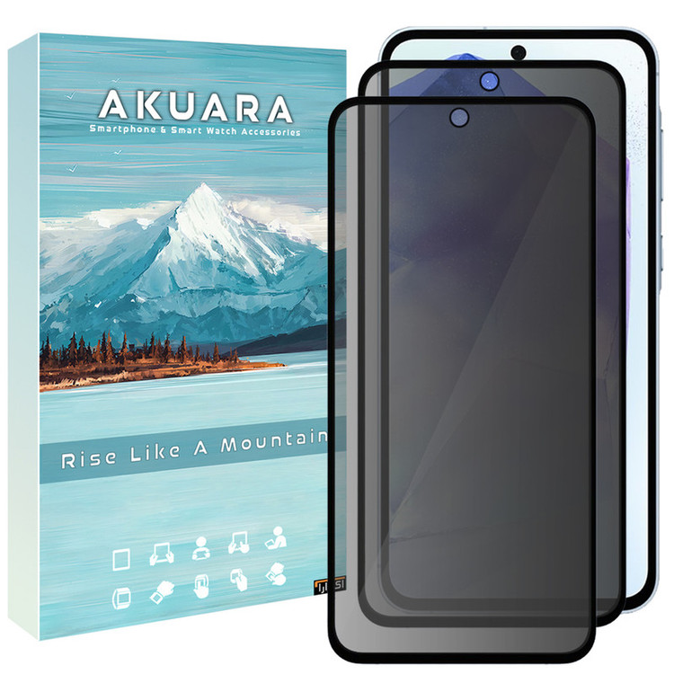 محافظ صفحه نمایش حریم شخصی آکوآرا مدل PRV AKU مناسب برای گوشی موبایل سامسونگ Galaxy A54 / S23 FE مجموعه دو عددی