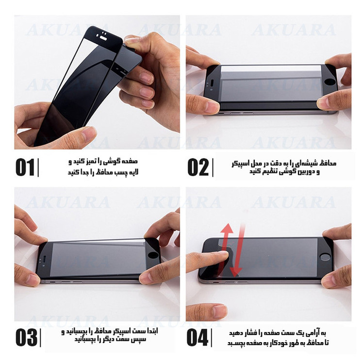 محافظ صفحه نمایش حریم شخصی آکوآرا مدل PRV AKU مناسب برای گوشی موبایل سامسونگ Galaxy A54 / S23 FE مجموعه دو عددی