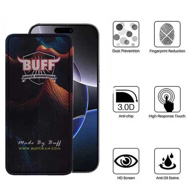 محافظ صفحه نمایش 5D بوف مدل Mountain مناسب برای گوشی موبایل اپل iPhone 17 Pro / 17 / 16 Pro