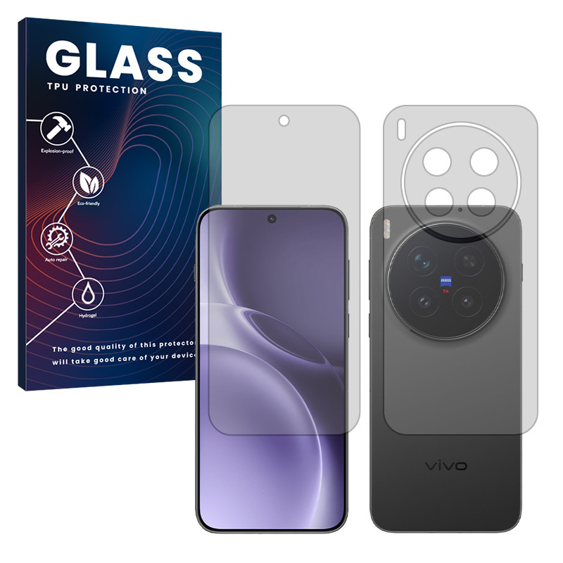 محافظ صفحه نمایش مات گلس مدل هیدروژلی مناسب برای گوشی موبایل ویوو X300 Pro به همراه محافظ پشت گوشی