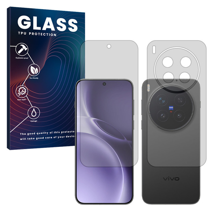 محافظ صفحه نمایش مات گلس مدل هیدروژلی مناسب برای گوشی موبایل ویوو X300 Pro به همراه محافظ پشت گوشی