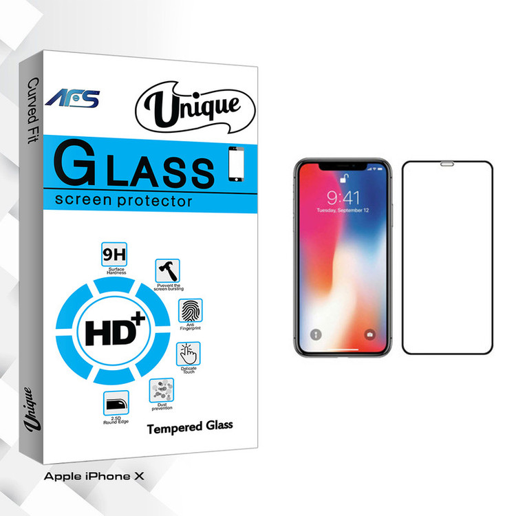 محافظ صفحه نمایش ای اف اس مدل Unique Glass مناسب برای گوشی موبایل اپل iPhone X