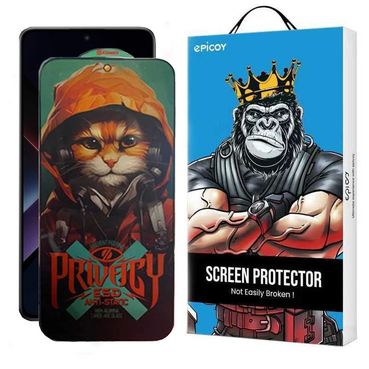 محافظ صفحه نمایش حریم شخصی اپیکوی مدل Privacy Hoodie Cat مناسب برای گوشی موبایل شیائومی Poco X7 Pro / X7 / X6 Pro /X6