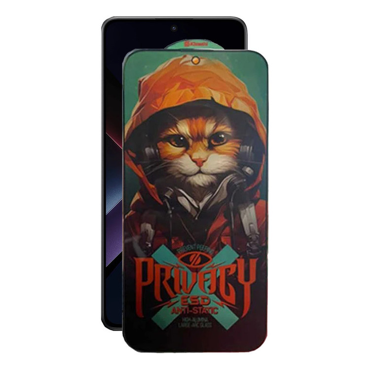 محافظ صفحه نمایش حریم شخصی اپیکوی مدل Privacy Hoodie Cat مناسب برای گوشی موبایل شیائومی Poco X7 Pro / X7 / X6 Pro /X6