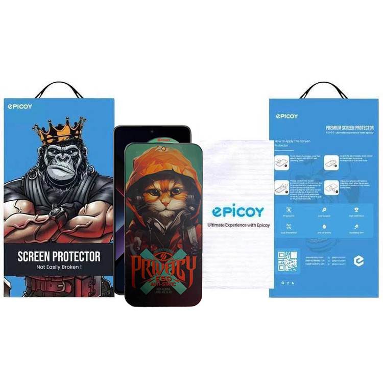 محافظ صفحه نمایش حریم شخصی اپیکوی مدل Privacy Hoodie Cat مناسب برای گوشی موبایل شیائومی Poco X7 Pro / X7 / X6 Pro /X6