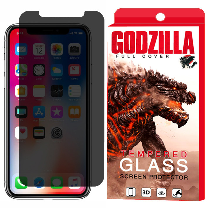محافظ صفحه نمایش حریم شخصی گودزیلا مدل GGPS مناسب برای گوشی موبایل اپل iPhone XS MAX