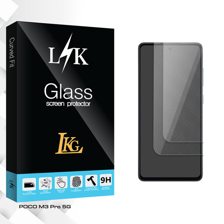 محافظ صفحه نمایش شیشه ای ال کا جی مدل L مناسب برای گوشی موبایل شیائومی POCO M3 Pro 5G بسته دو عددی