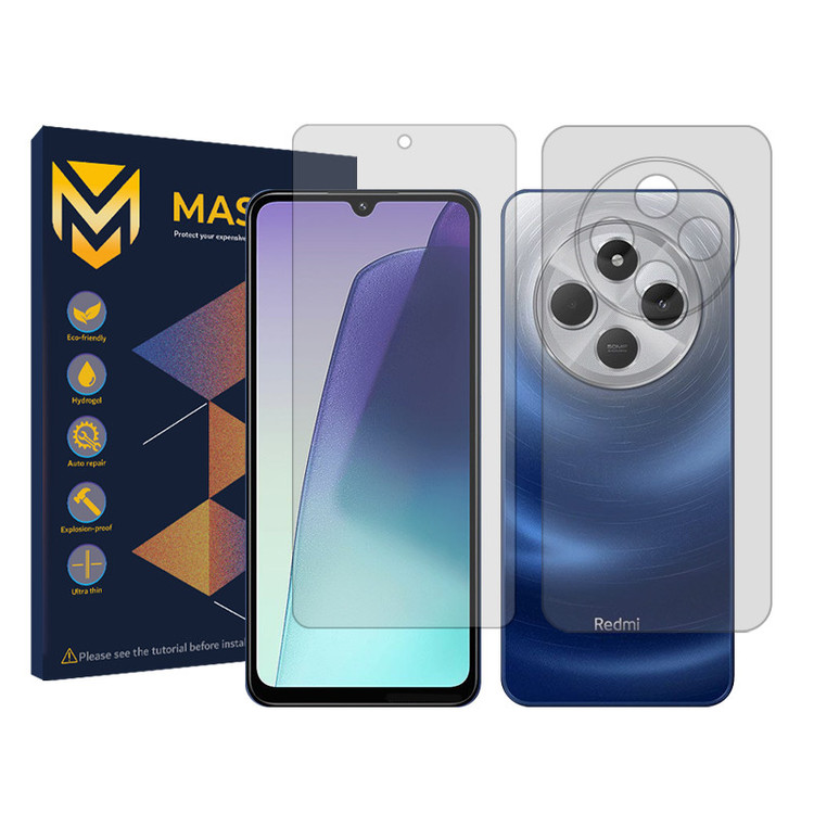 محافظ صفحه نمایش شفاف مستر مدل Resistant مناسب برای گوشی موبایل شیائومی Redmi 14C به همراه محافظ پشت گوشی