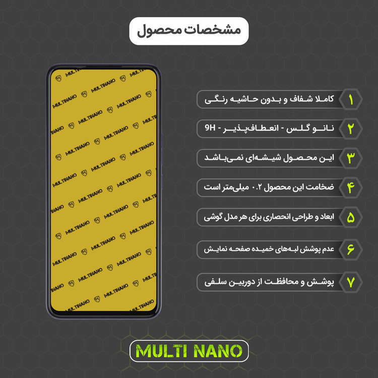 محافظ صفحه نمایش مولتی نانو مدل X-S1N مناسب برای گوشی موبایل تکنو Spark 6