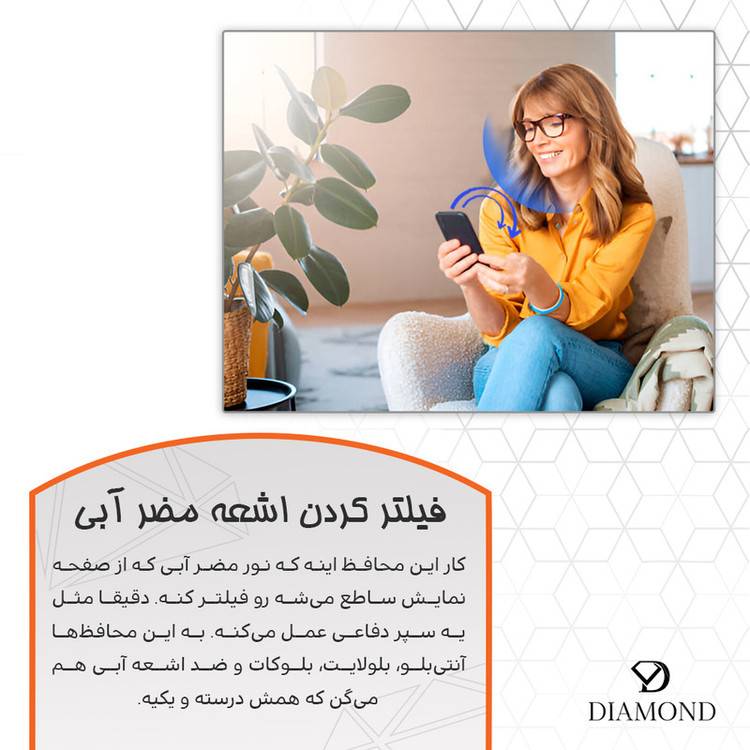 محافظ صفحه نمایش ضداشعه آبی دیاموند مدل Tough مناسب برای گوشی موبایل آنر X9c