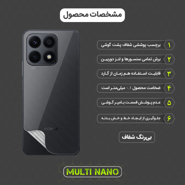 محافظ پشت گوشی مولتی نانو مدل X-F1T مناسب برای گوشی موبایل آنر X8A